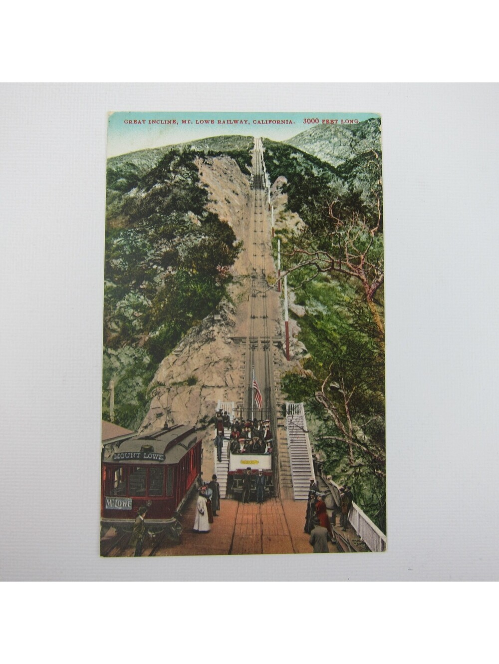 Train Postcard Great Incline Mt. Lowe Railway California UNPOSTED